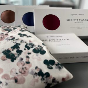 Halfmoon Silk Eye Pillow with Lavender and Organic Flax Seed for Self care